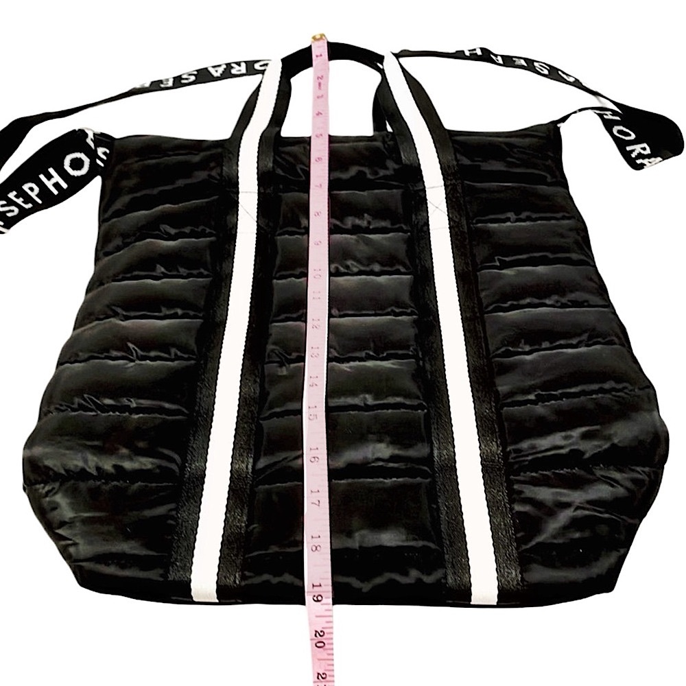 SEPHORA Black & White Nylon Puffer Tote - Crossbody BagㅣEUCㅣLarge - Picture 7 of 10